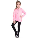 Conjunto Infantil Menina Moletom Capuz E Legging Molecotton