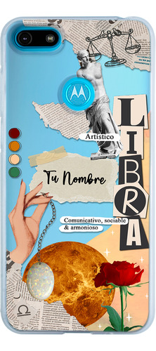 Funda Para Motorola Mujer Signo Zodiaco Libra Con Tu Nombre