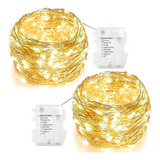 Serie Luces Solares Exterior 100 Led 10 Meters 2pack