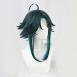 Anime Genshin Impact Xiao Cosplay Peluca Mezclada Verde Oscu