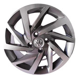 Jogo Roda Aro 15 Vw Gol G2 G3 G4 G5 G6 G7 4x100 + Bicos Cor Grafite Diamante