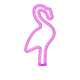 Abajur Led Neon Flamingo Luz Pilha Luminária Decoração Rosa