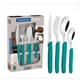 Cubiertos Tramontina Juego 24 Pzas Cocina Carmel Set Colores