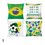 Kit 4 Almofadas Cheias Decorativas Copa Do Mundo Seleção Br 