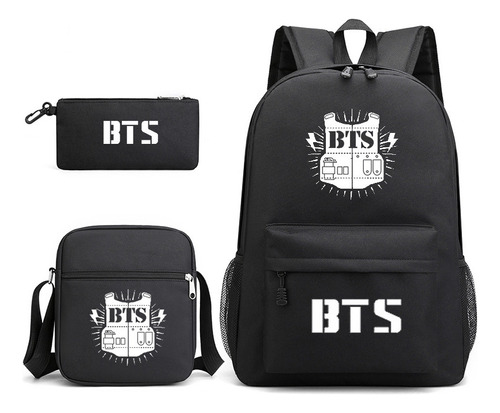 Bts Moda Estudiante Mochila Bolsa De Viaje Conjunto De 3 A