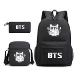 Bts Moda Estudiante Mochila Bolsa De Viaje Conjunto De 3 A