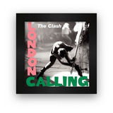 Quadro Azulejo Com Moldura The Clash London Calling Cor Branco Cor Da Armação Preto
