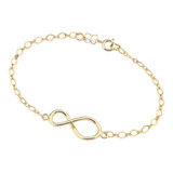 Pulseira Ouro 18k Rommanel Joias Símbolo Infinito 19 Cm