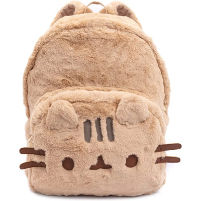 Mochila Escolar Pusheen 3D de Poliéster Beige con Orejas de Gato | Meses sin interés