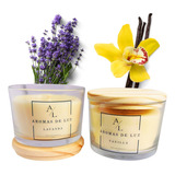 Kit 2 Velas Aromáticas Perfumada Vanilla E Lavanda 100gr