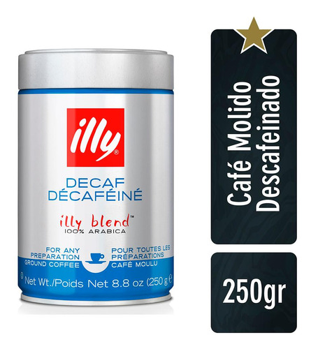 Cafe Illy Molido Descafeinado Lata 250 Gr