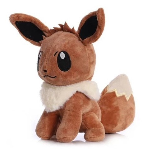 Pelúcia Eevee Pokemon 20cm Antialérgico Cor Marrom