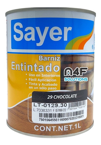 Barniz Entintado Para Madera Sayer 12 Tonos De Fácil Uso 