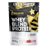 Whey Blend Protein Concentrado E Isolado - 900g - Sabor Morango - Soldiers Nutrition