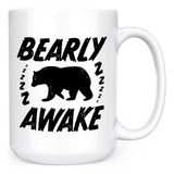 Bearly Awake - Taza De Té De Café De Doble Cara Con Juego De