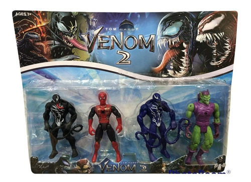 Set Figuras Juguetes Venom Articulados X4 Blister 17cm