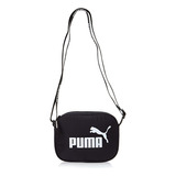 Bolsa Transversal Core Base Cross Body Bag Preta Puma Acambamento Dos Ferragens Níquel Cor Puma Black Correia De Ombro Preto Desenho Do Tecido Liso