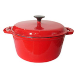 Olla Cacerola 26 Cm Hierro Fundido Roja Ss527/r Bazarnet. P3