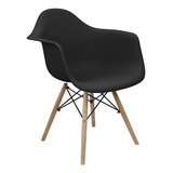 Cadeira Charles Eames Eiffel Design Wood Com Braços Cor Da Estrutura Da Cadeira $$$ Cor Do Assento Preto Desenho Do Tecido Polipropileno