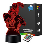 Lámpara De Noche Led Spiderman Holograma Decoración Regalo