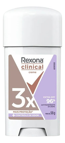 Rexona Clinical Creme Extra Dry 96h 3x Mais Proteção 58g