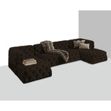 Sala Mary Suede Chocolate Mueble Pieza Sala Sofa Sillon