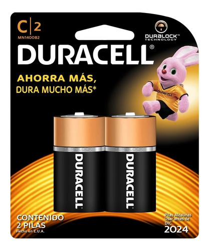 Pilas Duracell Blister Tipo C X 2 Und