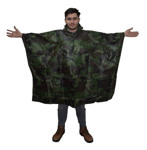 Poncho Piloto Impermeable Camuflado Capa Lluvia Microcentro