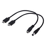 Conector Usb 3.1 Tipo C Macho A Dc5.5 X 2.5 Mm Hembra Hembra