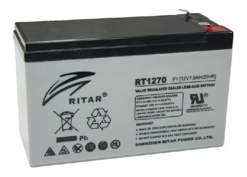 Batería Ritar 12v 7ah Agm. Ref: Rt1270