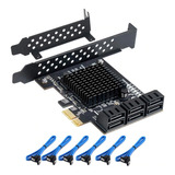 Placa Pci-e Controladora Sata 3.0 6 Portas + Cabos  6gb 