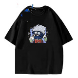 Camiseta De Manga Corta De Algodón Creative Naruto Kakashi