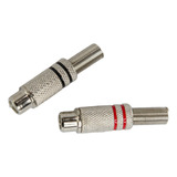 Ficha Conector Jack Rca Hembra Metalico Económico X 4u Htec