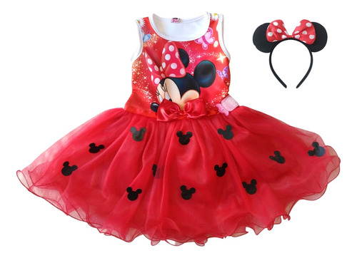 Vestido Fiesta Tutú Bebé Niña Minnie Mouse