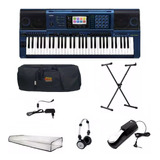 Kit Platinum Teclado Casio Mz X500 Arranjador 61 Teclas