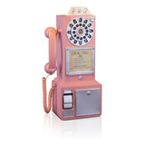 Teléfono Vintage Rosa Esfera Giratoria Accesorios Retro Pa