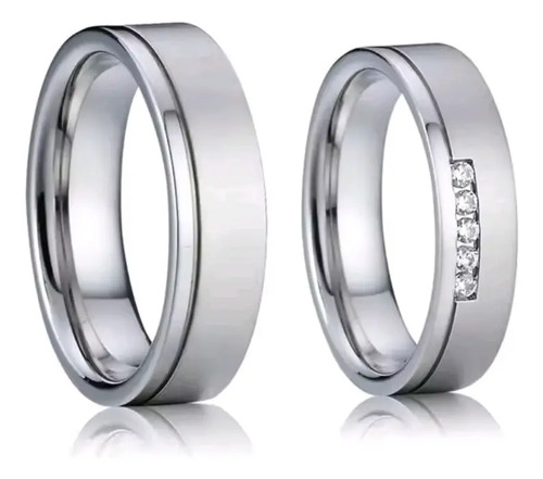 Set 2 Argollas Baño Oro Anillo Matrimonio Boda Civil Grabado