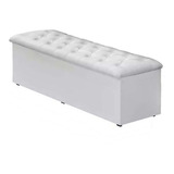 Baú Recamier Queen Corino Branco 47x158x51