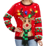 2023 Suéter De Navidad Con Luces Led Para Hombres Y Mujeres