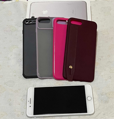 iPhone 7 Plus 32gb Color Plata + Cases