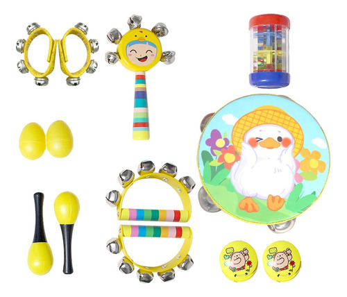 13 Peças Montessori Música Brinquedo Conjuntos De Amarelo