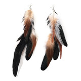 Gogngtr Pendientes Bohemios De Plumas Largas Para Mujer Hech