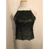 Blusa Negra Lentejuelas Dkny