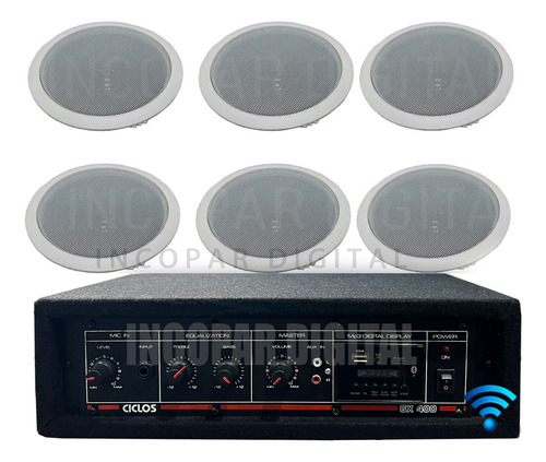 Combo Funcional Con Bluetooth Y Usb Parlantes Embutir 6.5