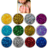 Glitter Encapsulado Flocado Para Unhas 12un Cores Lindas