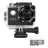 Camara Video Deportiva Resiste Agua  Casco + Microsd 32gb 