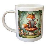 Taza Plastico Zorro Tocando El Acordeon Bosque M1