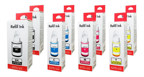 Pack Tintas Refill Ink Para Canon X2 Gi-190 /490/790/890 