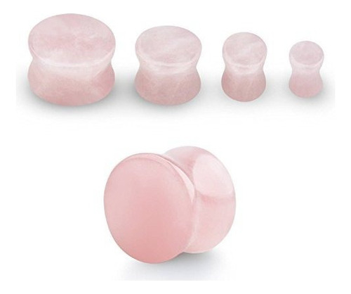 Cuarzo Rosa Piedra Natural Doble Acampanado Tapones  Se Vend