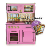 Cocina De Madera Para Chicos Cocinita De Juguete Infantil Color Rosa